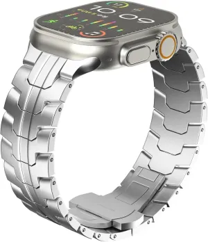 Bracelet Iwatch 9 8 7 6 5 SE Luxury crucial corporate forefather arrival salad ziggurat Titanium Color Strap for Apple Watch Ultra 2 Band 49mm 45mm 44mm 42mm Metal Stainless Steel 