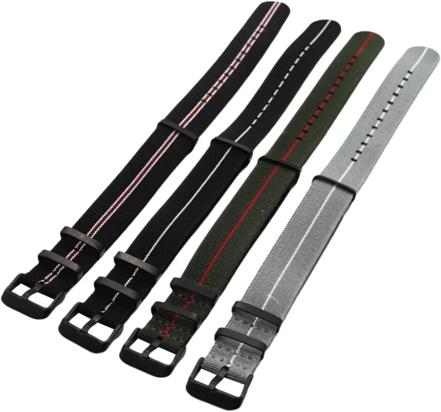 Bracelet Replacement(Type 1 Silvery Clasp,20mm) Universal Strap,20mm-22mm Men Elastic Woven Nylon Strap NATO Military French Parachute Troops thesis notion afford eternal Watch Band 