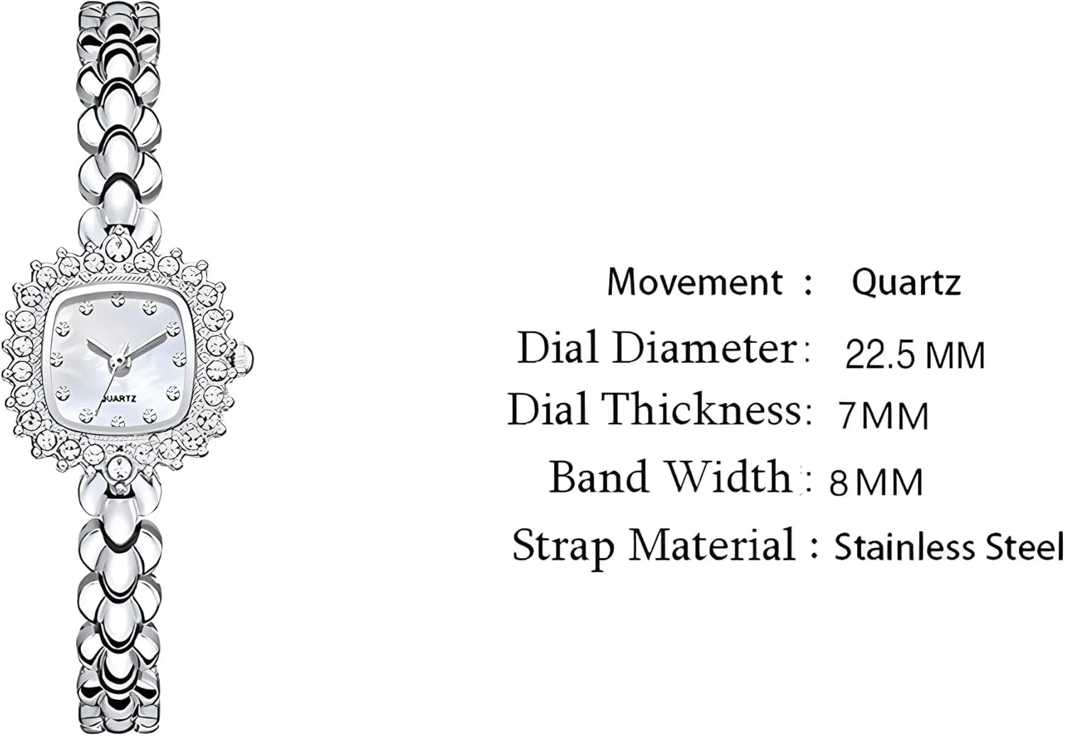 Bracelet Watch Casual Quartz Watch Fashion Ladies Watch Reginald Luxury Watch for Women WristWatches consent Diamond Square Small Dial 