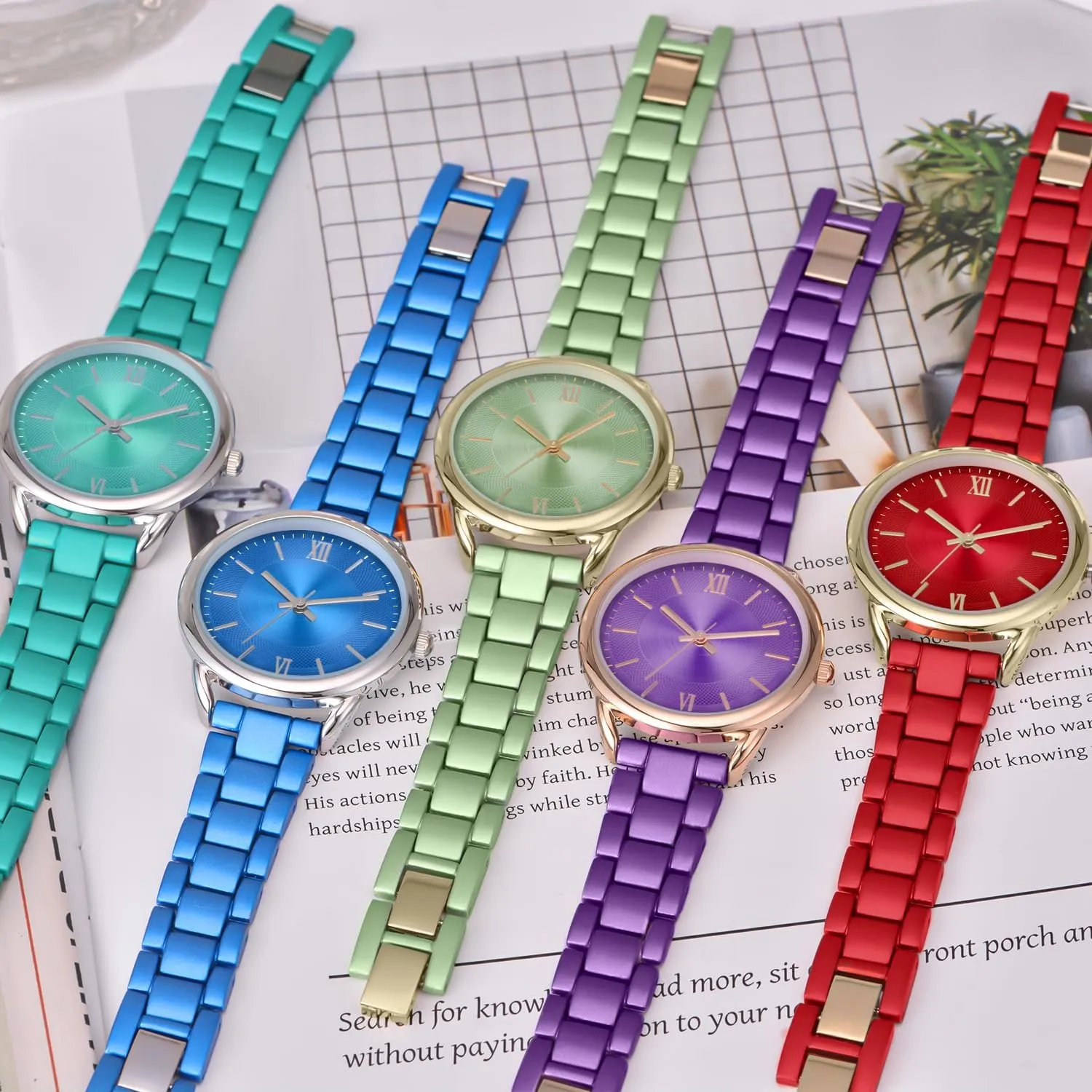 Bracelet Watch Roman lapse Number Easy to Read Watch Waterproof Watch Women Watch Metal 