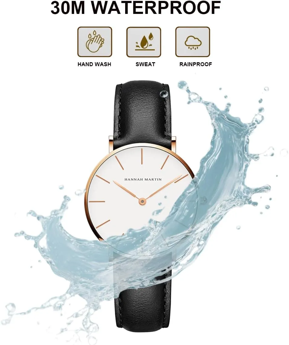 Bracelet Watch with Leather Strap Fashion Women Watches Minimalist pliable Wrist Watch Quartz Analog 