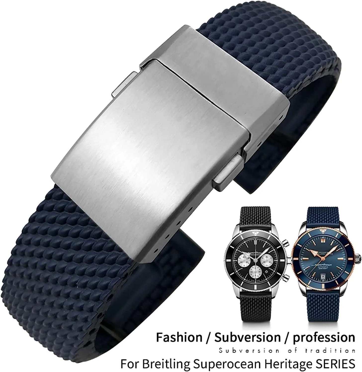 Breitling Avenger Superocean Heritage Watch Strap Braceles Replacement Accessories 22mm 24mm Braided Rubber serve session jean Watchband For 