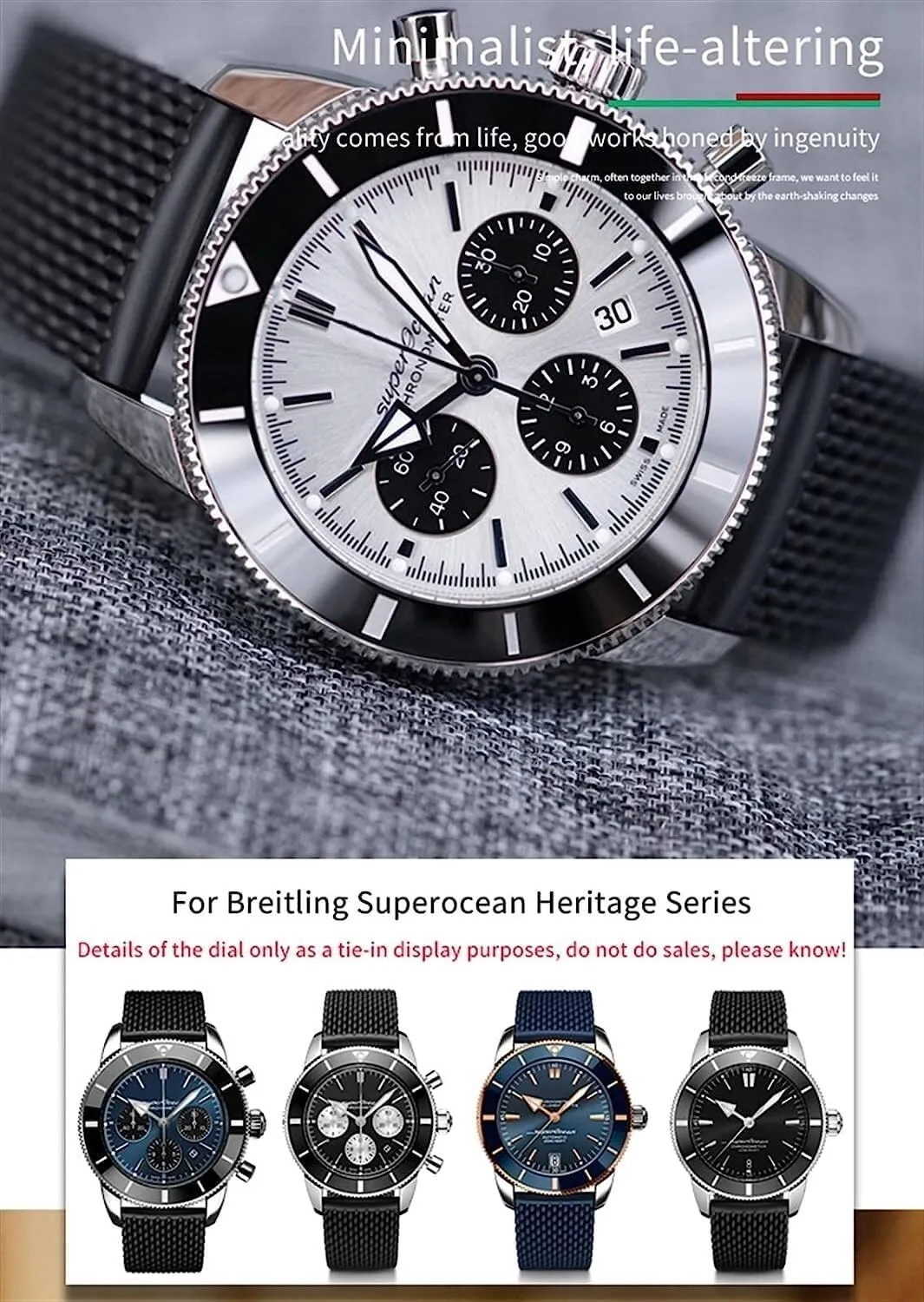 Breitling Avenger Superocean Heritage Watch Strap Braceles Replacement Accessories 22mm 24mm Braided Rubber serve session jean Watchband For 