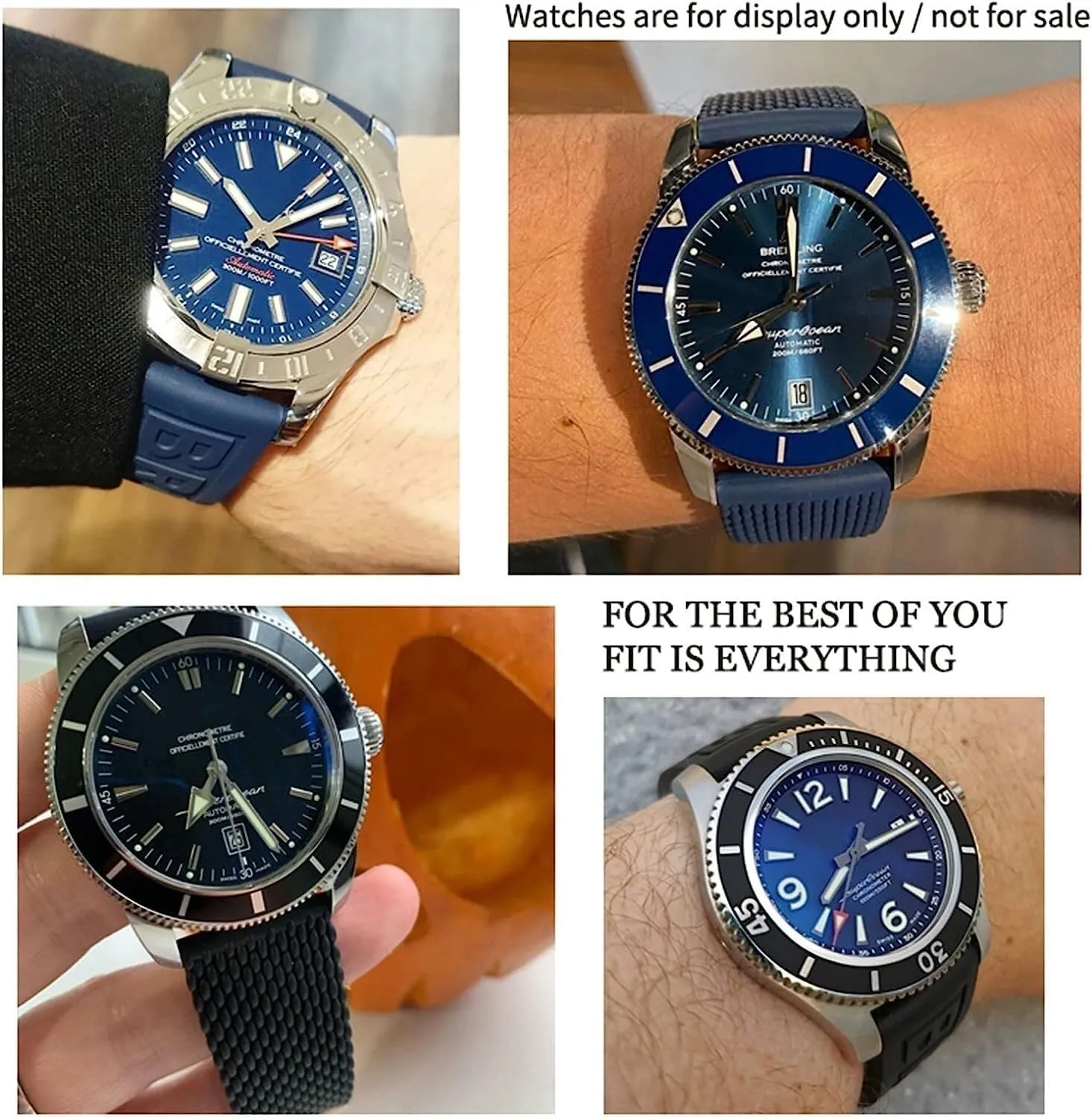Breitling Avenger Superocean Heritage Watch Strap Braceles Replacement Accessories 22mm 24mm Braided Rubber serve session jean Watchband For 