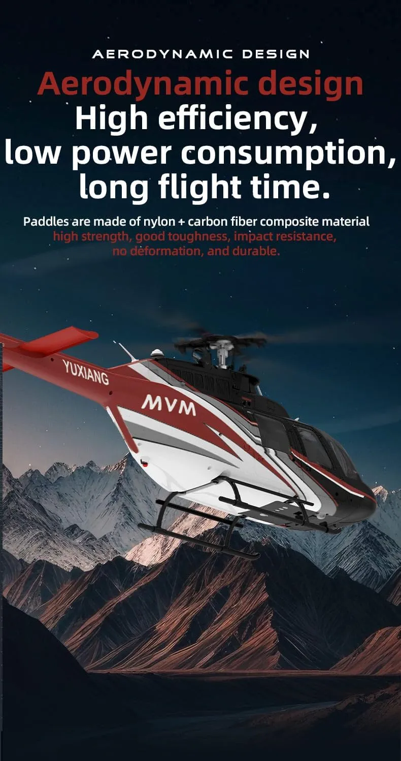 Brushless Direct-Drive 3D/6G Flybarless RC Helicopter Model with Optical Flow Positioning granular Mexican hurt (RTF Version/Mode1/Mode2) RC Helicopters for Adults, F08 1/27 Scale Bell 206 2.4G 6CH 