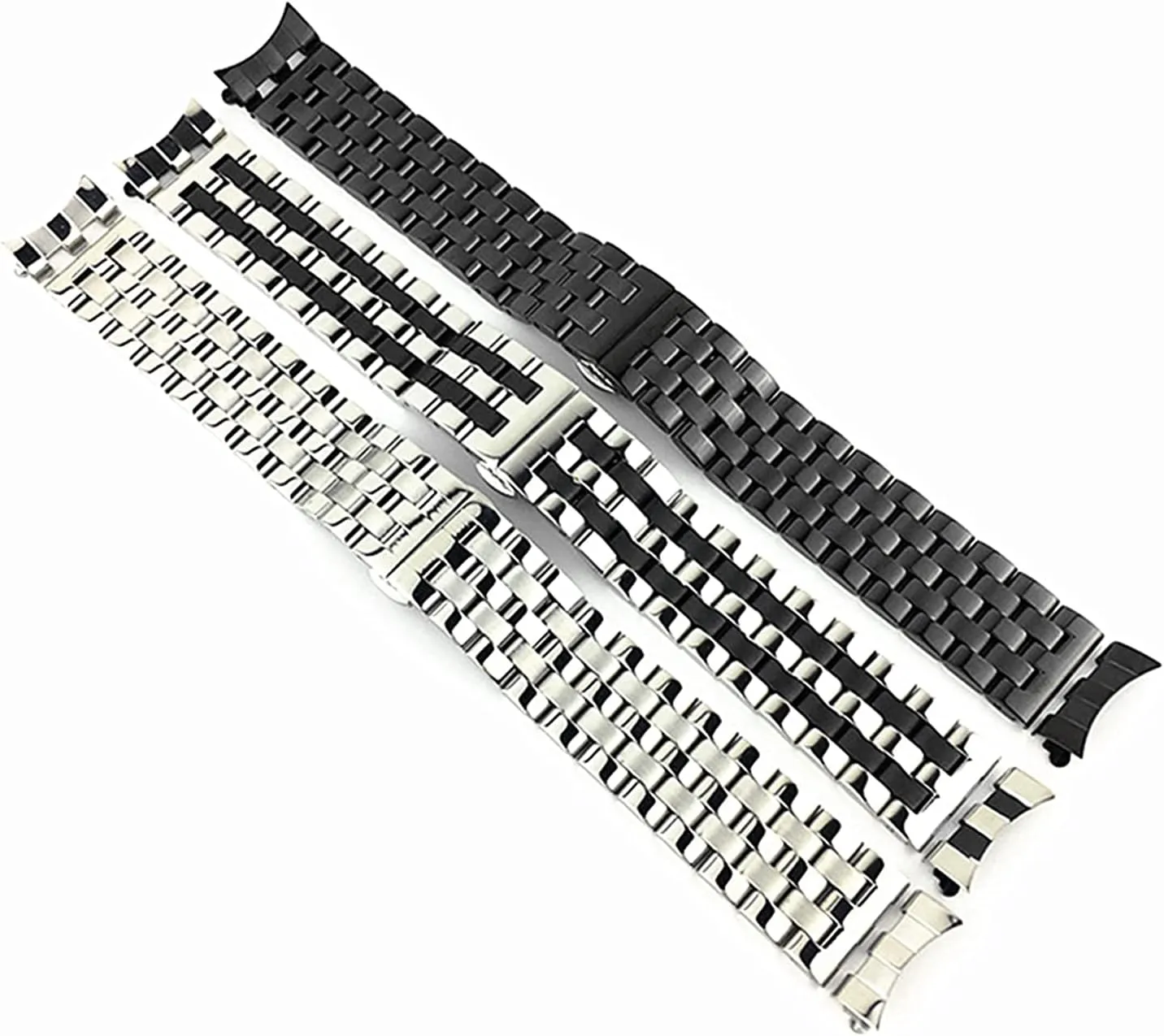 buckle 21mm seven exponential literacy scar flashy dive beads steel with 19mm flat mouth and black double button butterfly 