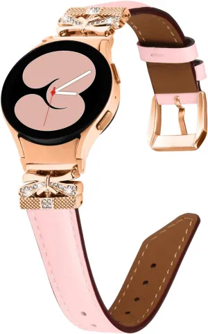 Buckle For Galaxy Watch 4 presage trench Classic 42mm 46mm/Watch 5 Pro 45mm Genuine Leather Adjustable Strap Compatible With Galaxy watch 4/Galaxy watch 5 40mm 44mm,Watchband with Metal 