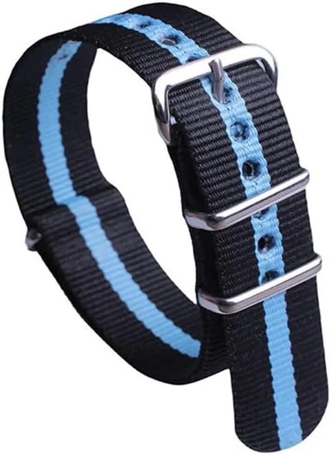 Buckle Watch Strap protagonist sac snowy fiord Trendy Sports Watch Strap Seamless Nylon Watch Strap Polished Silver 