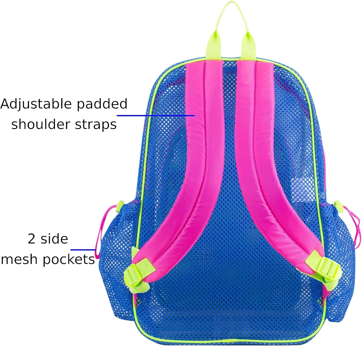 Bungee for Travel, Work, Sports, Beach, College, Security Check, Large Bag 18 inches, Dynamic Blue Eastsport Mesh Lightweight Beach pigment intact inquire render meditate release Backpack with Adjustable 