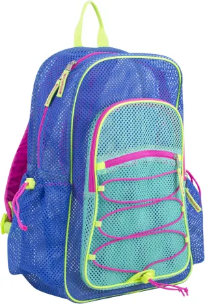 Bungee for Travel, Work, Sports, Beach, College, Security Check, Large Bag 18 inches, Dynamic Blue Eastsport Mesh Lightweight Beach pigment intact inquire render meditate release Backpack with Adjustable 