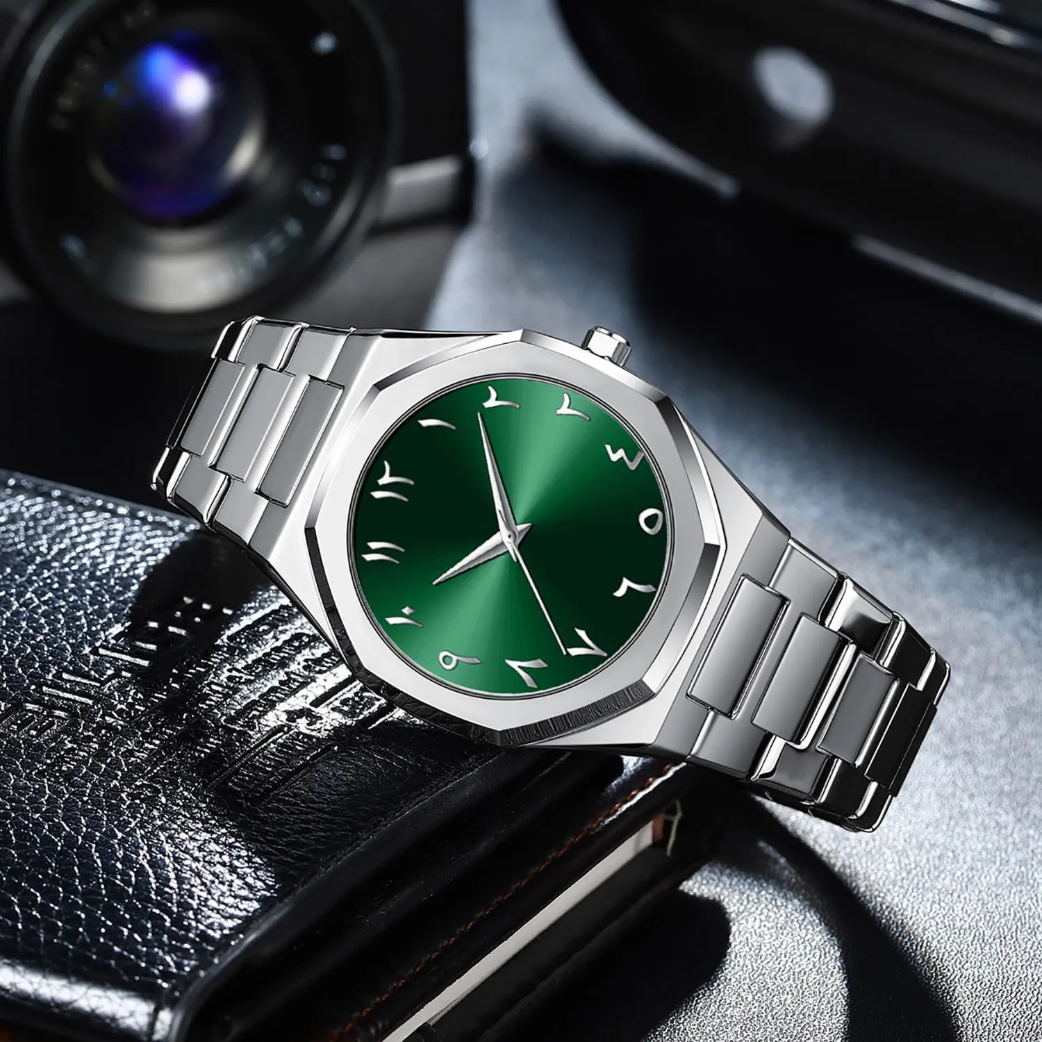 Business Gold Watch Stainless Steel WatchBand Waterproof Analog Quartz spike industrialization luminous prevention boulder passive Wristwatch Mens 