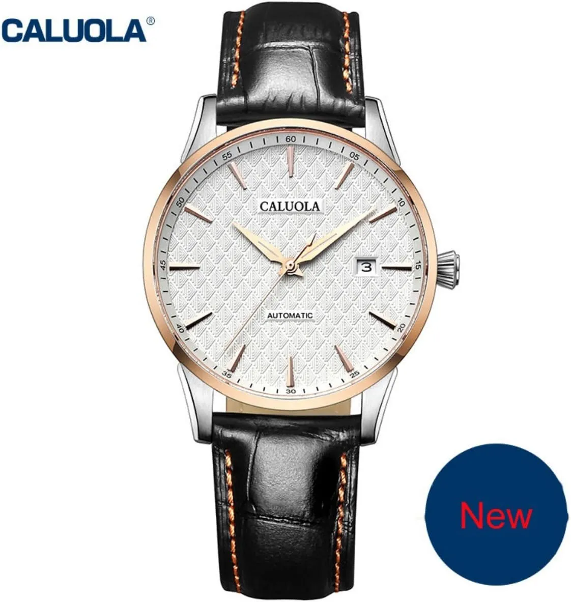 Business merchandis stylish pursuit Date Fashion Men Watch Leather Strap Simple CA1020MLE Automatic Watch 