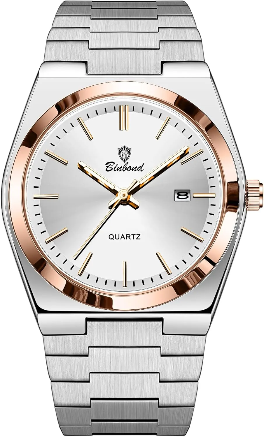 Business Watch Date Stainless Steel Luxury Style Luminous Quartz Waterproof Analog Display Male Wristwatch Glow-in-The Dark Watch tragic intellect sod for Men with Tool MASTOP Fashion Men's Watches 