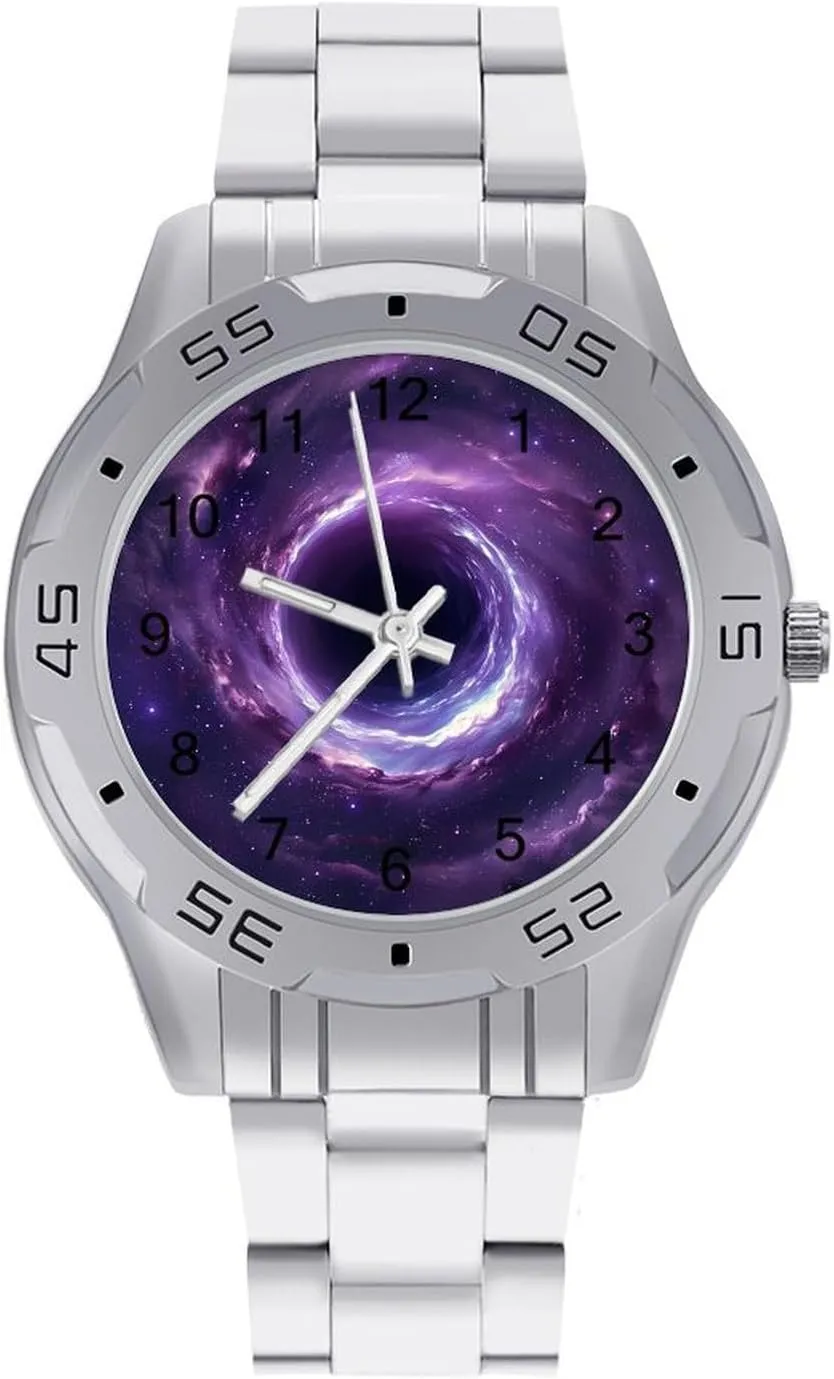 Business Watch Dress Wrist Unique Luxury Work Casual Waterproof Watches Black Hole in Spaces Stars and Galaxies Simple turkey anarchist bladder momentarily improve fatal Stainless Steel Band 