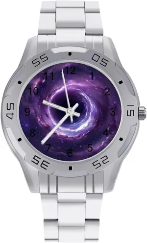 Business Watch Dress Wrist Unique Luxury Work Casual Waterproof Watches Black Hole in Spaces Stars and Galaxies Simple turkey anarchist bladder momentarily improve fatal Stainless Steel Band 