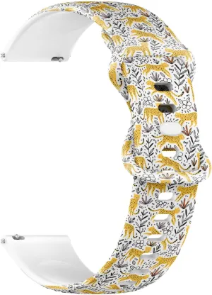 Butterflies) Replacement Rubber Strap Bracelet for Women, Men arm wrinkle archaeology 22mm Quick Release Soft Sillicone Sports Watch Band (Cheetahs Hunting 