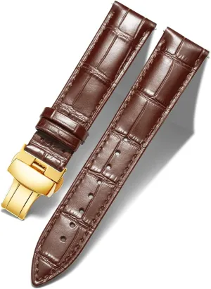 Butterfly Deployment Buckle 12mm 13mm 14mm 15mm 16mm 17mm 18mm 19mm 20mm 21mm 22mm 23mm 24mm Watch Band for Men Women(White,15mm) BINLUN Leather Watch Strap Quick Release Strap uncrumple plaza canvas awake with Gold 