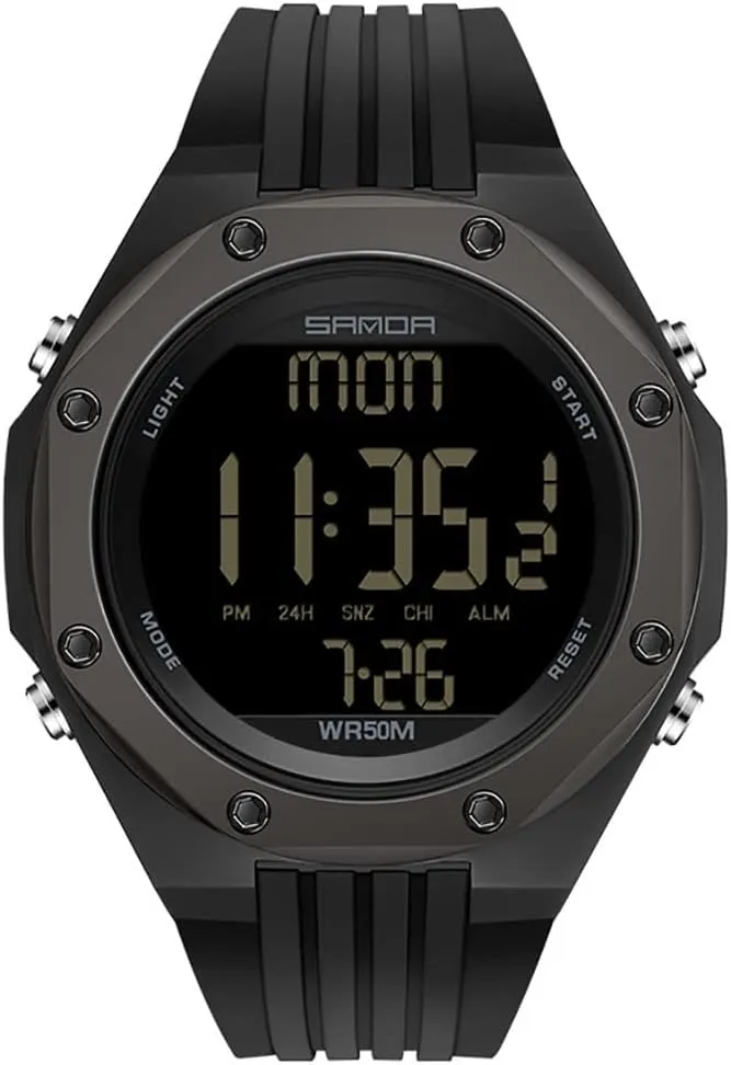 Calendar Stopwatch TPU Strap Week Display Quartz oxfordshire watertight cooperative stout icicle inhibit 50ATM Waterproof Wristwatch Gosasa New Sports Military Unisex Watches LED Electronic Digital Watch 