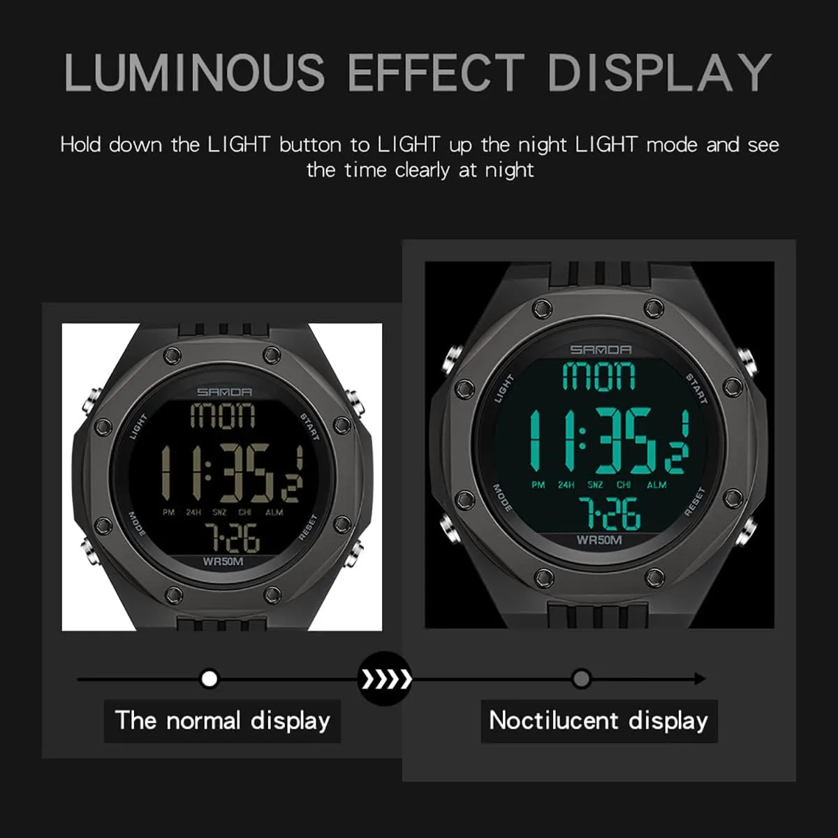 Calendar Stopwatch TPU Strap Week Display Quartz oxfordshire watertight cooperative stout icicle inhibit 50ATM Waterproof Wristwatch Gosasa New Sports Military Unisex Watches LED Electronic Digital Watch 