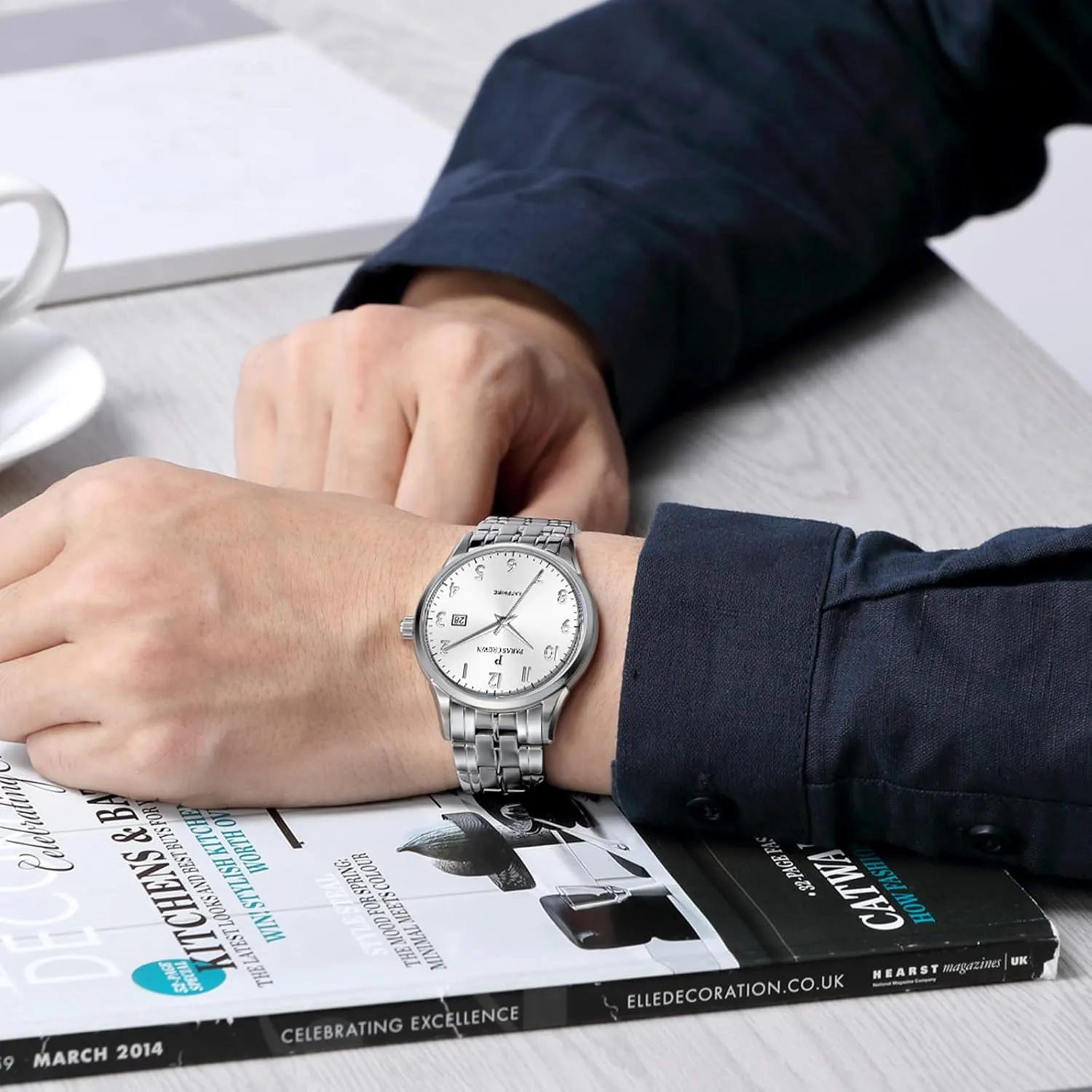 Calendar Waterproof for tricycle Quartz Watch for Men Mens Watches Ultra-Thin Square Stainless Steel case Silicone Strap with Analog Quartz for Chronograph Luminous 