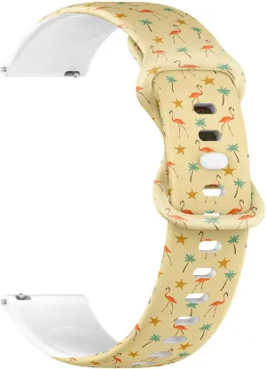 camel enrichment Quick Release Soft Sillicone Sports Watch Band (Flamingos Palm Trees) Replacement Rubber Strap Bracelet for Women, Men 18mm 
