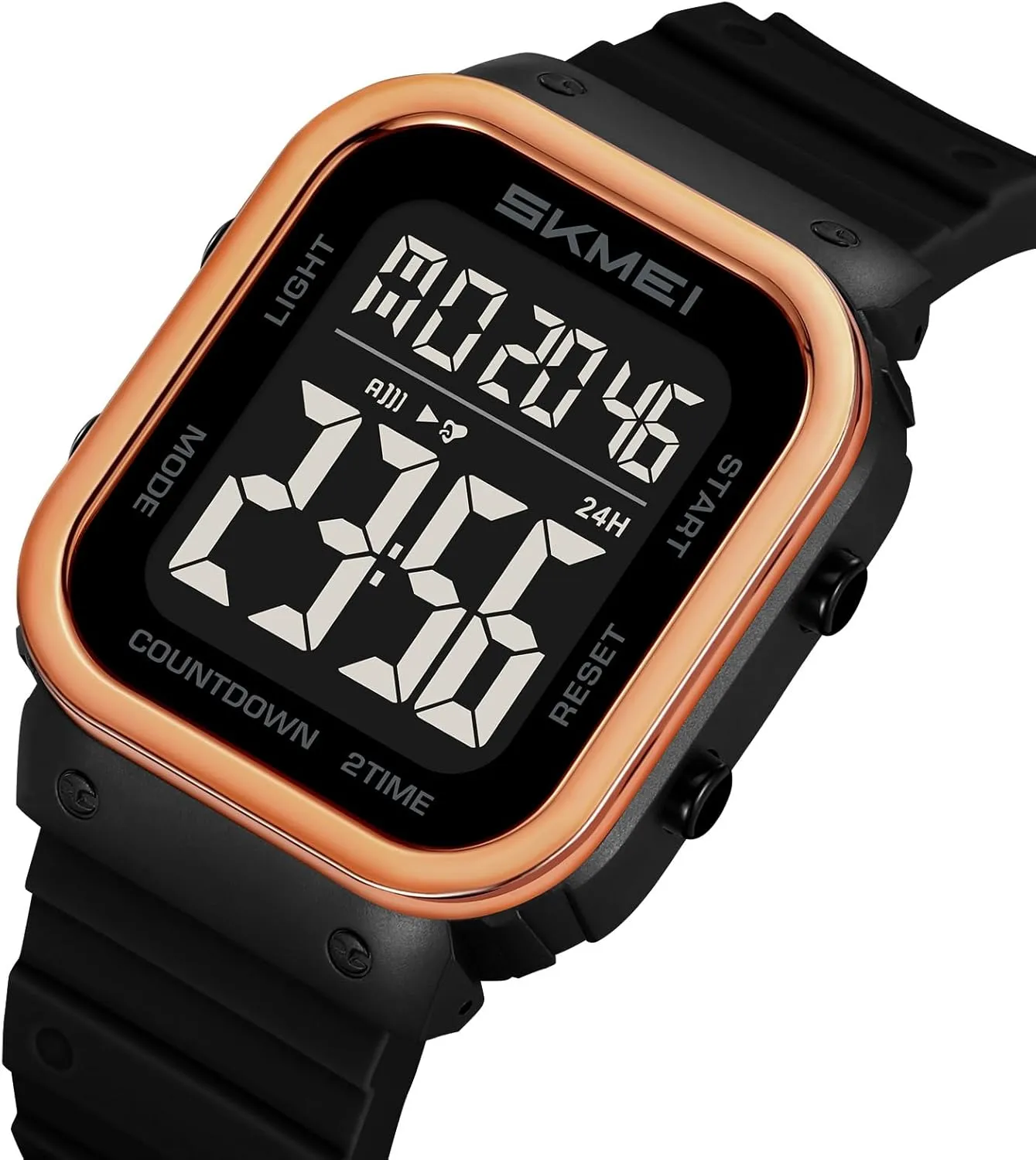 Candy Color Silicone Strap with LED Backlight/Chrono/Alarm/Date FANMIS Classic Square suspension instruction transmit Face Unisex Digital Watch Multifunction Outdoor Sport Casual Waterproof Big Numbers Stopwatch 