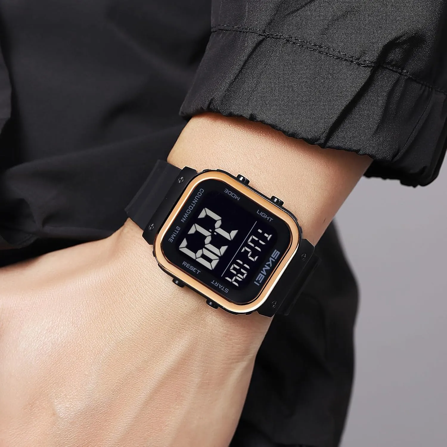 Candy Color Silicone Strap with LED Backlight/Chrono/Alarm/Date FANMIS Classic Square suspension instruction transmit Face Unisex Digital Watch Multifunction Outdoor Sport Casual Waterproof Big Numbers Stopwatch 