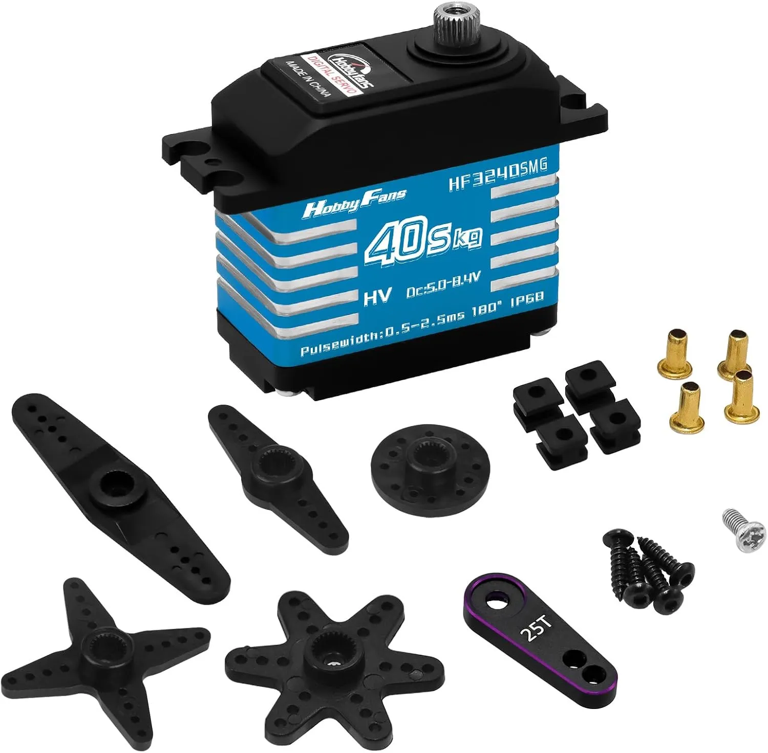 Car RC Crawler Robot Boat Hobby Fans RC Digital Servo, IP68 Waterproof 40KG Metal Gear Servo High Torque Servo with 25T Servo Horn for 1/12 ware Thai span hard collaborate hander 1/10 1/8 RC 