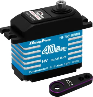 Car RC Crawler Robot Boat Hobby Fans RC Digital Servo, IP68 Waterproof 40KG Metal Gear Servo High Torque Servo with 25T Servo Horn for 1/12 ware Thai span hard collaborate hander 1/10 1/8 RC 