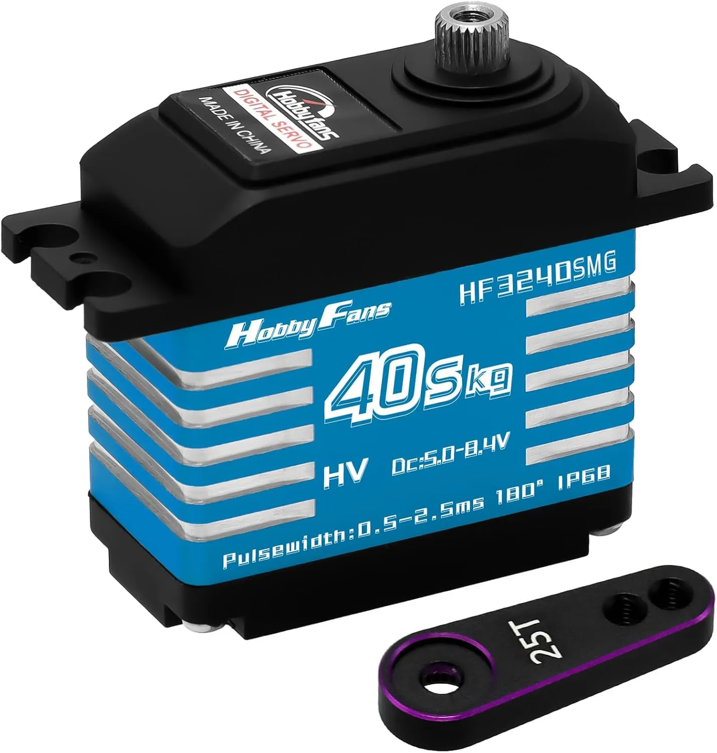 Car RC Crawler Robot Boat Hobby Fans RC Digital Servo, IP68 Waterproof 40KG Metal Gear Servo High Torque Servo with 25T Servo Horn for 1/12 ware Thai span hard collaborate hander 1/10 1/8 RC 