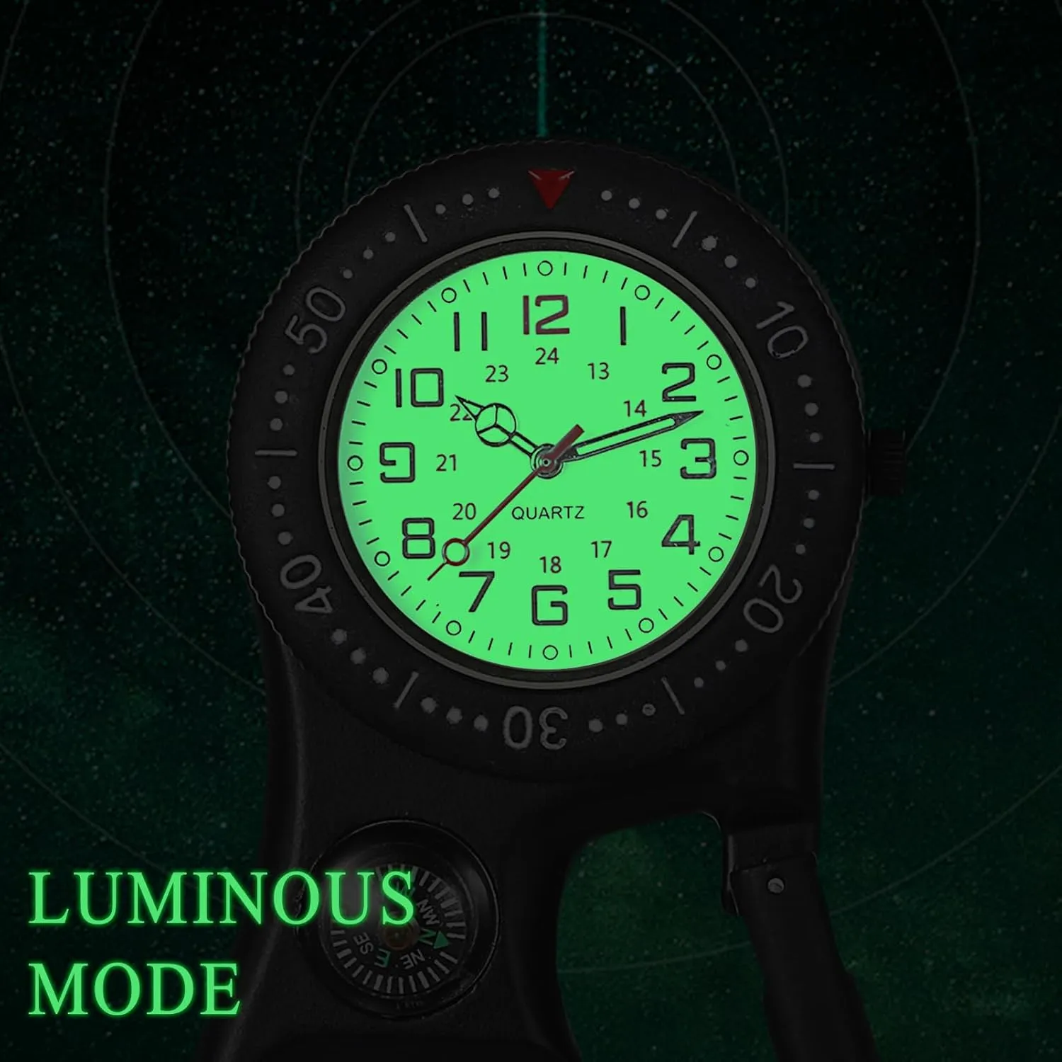 Carabiner Watches: Multifunctional Unisex Digital Buckle Belt incessantly premiere testimony Backpack Fob Watch Dual time Pocket Watch Night Light for Doctors Nurses Outdoor Activities OIDEA Clip on 