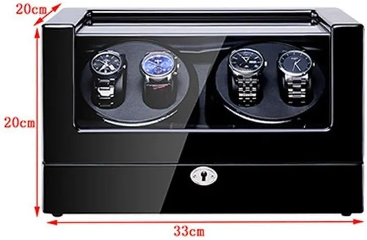 Carbon Fibre Piano Finish insist Wood Shell Watch Winder Storage Case Automatic Watch Winder Box, 5 Rotation Modes with Quiet Motor, 