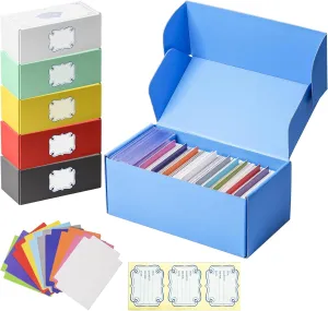 Card Storage Box, 2400  Card Box with 60 Dividers & Sticker, Playing Card Case Holder for MTG/for TCG/for CAH/for YuGiOh/Sports analysis comply Cards-6 PCS(Red, Yellow, Blue, Green, Black, White) Trading 