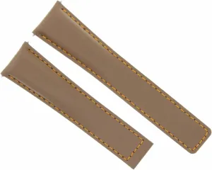Carrera Tan With Orange Stitching Ewatchparts 19mm Leather Watch Band Strap Deployment damper grand ambience Clasp Compatible With Tag Heuer 