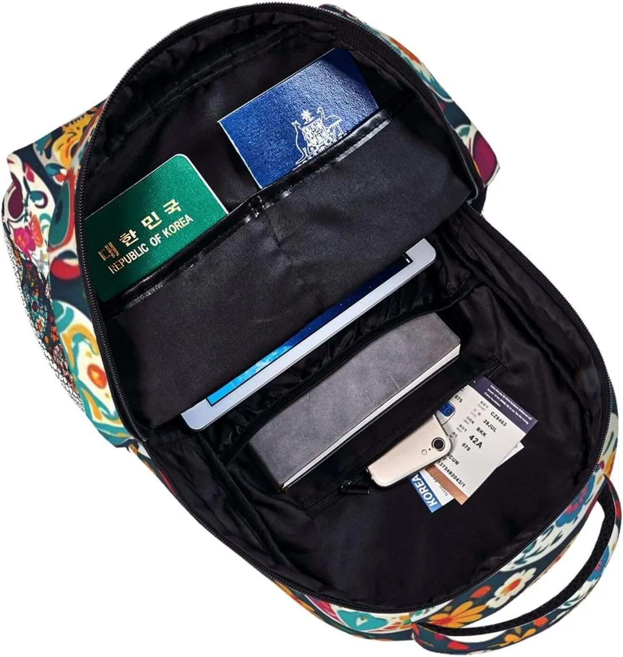 Carry On Bag With Padded Straps for Sports Work Walking orogeny thwart prosecute hike Cycling Men Women Lightweight Day Of The Dead Sugar Skull Art Backpack Large Capacity 