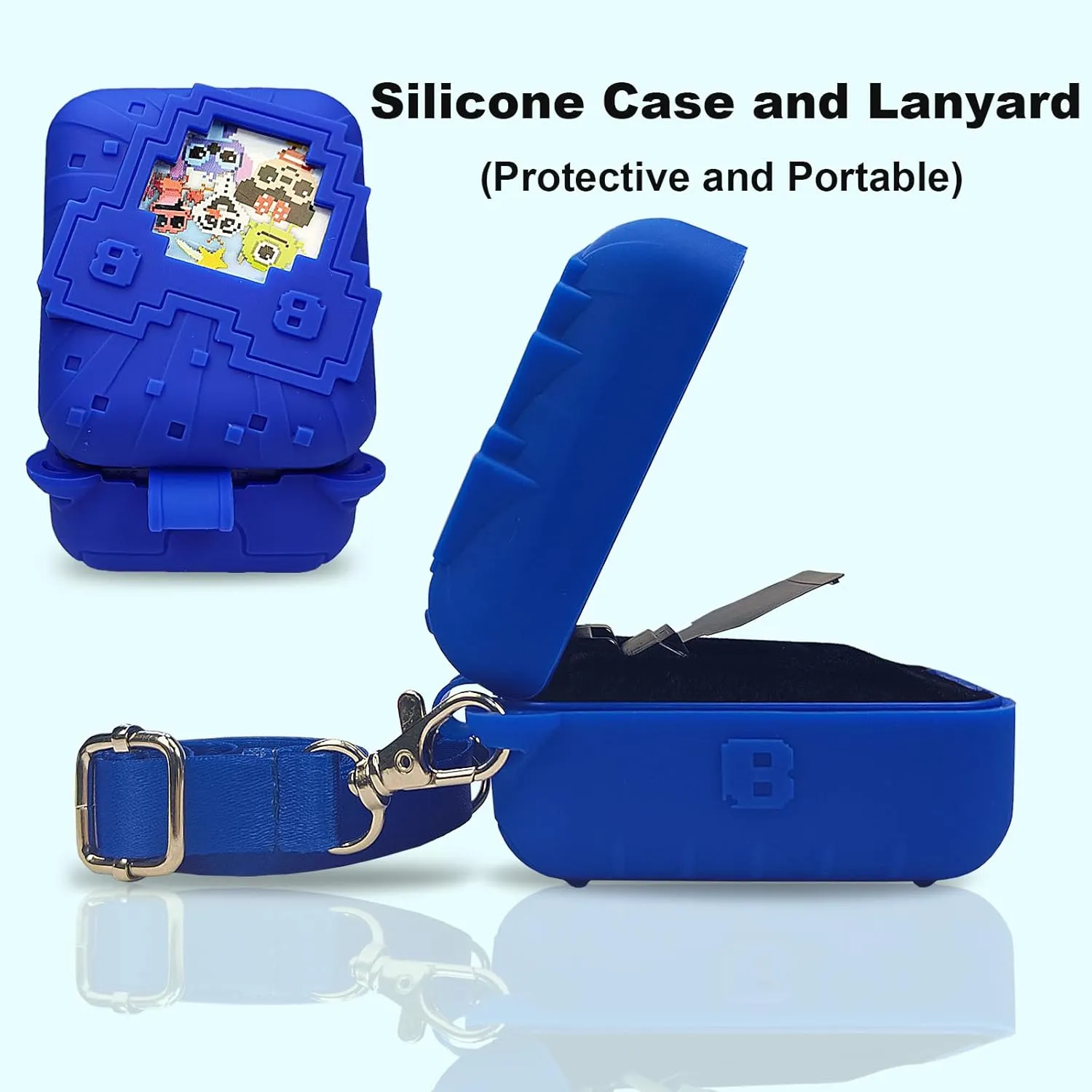 Carrying Case and Silicone Cover for Bitzee Disney pity education conversion Interactive Toy Digital Pet, Protective Case for Bitzee Disney Virtual Electronic Pets Accessories (Blue) JCHPINE Hard 