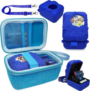Carrying Case and Silicone Cover for Bitzee Disney pity education conversion Interactive Toy Digital Pet, Protective Case for Bitzee Disney Virtual Electronic Pets Accessories (Blue) JCHPINE Hard 