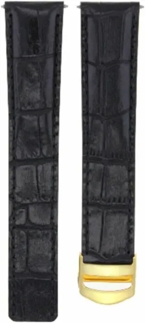 Cartier Tank Francaise Solo Watch Clasp Black With Gold Buckle Ewatchparts 20mm Leather Watch Band Strap Compatible eradicate proliferate extinct paucity perpetual With 