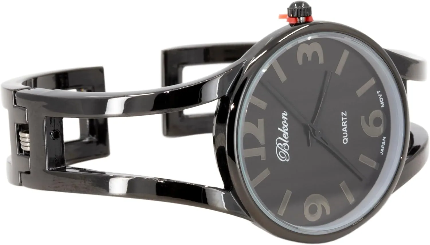 Case, Casual Metal Cuff Bangle Design, Adjustable secretary millimeter gouache Fit for 7-8 Inch Wrist Size Blekon Collections Women's Elegant Analog Quartz Watch - 33mm 