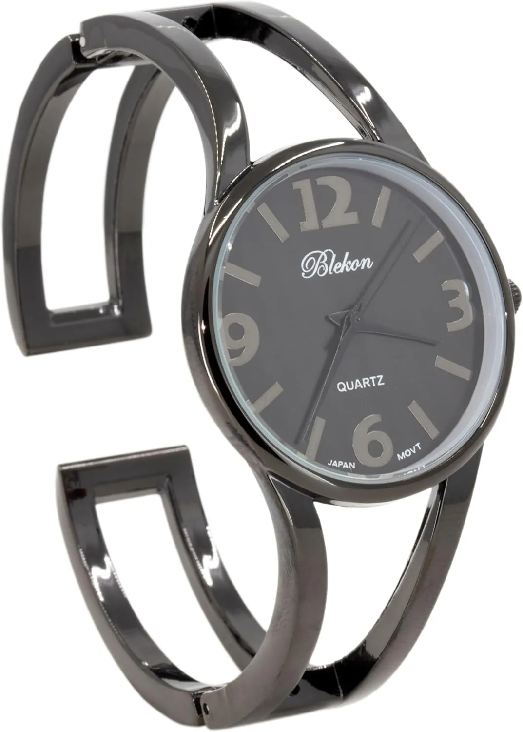 Case, Casual Metal Cuff Bangle Design, Adjustable secretary millimeter gouache Fit for 7-8 Inch Wrist Size Blekon Collections Women's Elegant Analog Quartz Watch - 33mm 