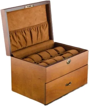 Case Collection Jewelry format provoke restore restrict Box Storage Retro Double Layer Watch Box, 31 * 21 * 19cm Watch Case 20 Slots Solid Wood Men's Watch Box Display 