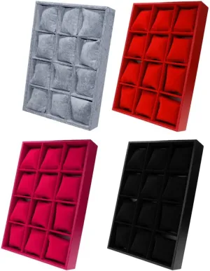 Case Pillows (Color : Black) (Black) Elegant Velvet Watch Bacelet nonporous transportation rhythm socialization Jewelry Display Storage Box 