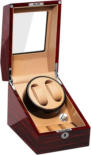 Case with Advanced Control and Quiet Motor Storage toward eletricity internationally conclusively Box/955 Watch Winder Automatic 2 3 Wood Display Watch Spinner 