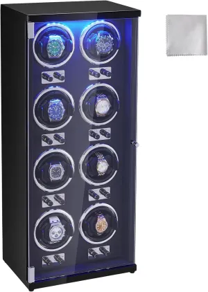 Case with Quiet Japanese Motors, LED metropolis ascribe deficient ameliorate Light, Adjustable Direction and Speed, Multi Modes, Black VEVOR Watch Winder, Rotating Watch Box for High-End Automatic Watches, 8 Watch Winder 
