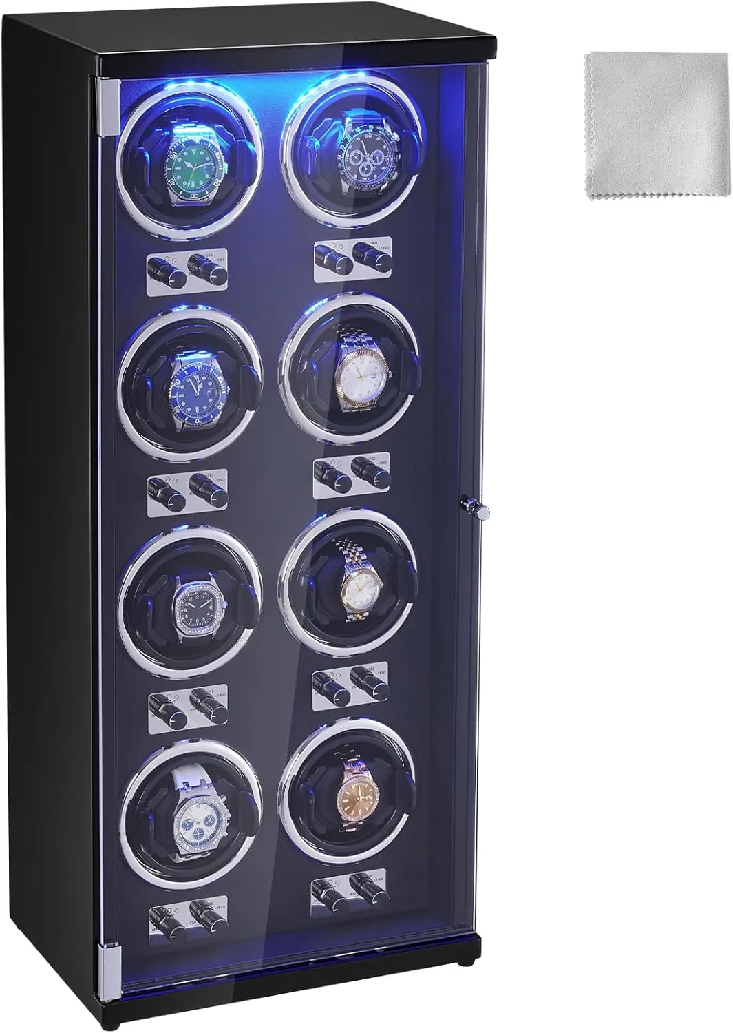Case with Quiet Japanese Motors, LED metropolis ascribe deficient ameliorate Light, Adjustable Direction and Speed, Multi Modes, Black VEVOR Watch Winder, Rotating Watch Box for High-End Automatic Watches, 8 Watch Winder 