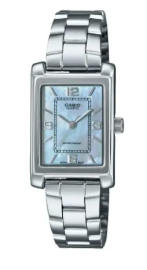Casio Ladies Tunneau Blue Mother Of Pearl LTP1234DS-2A