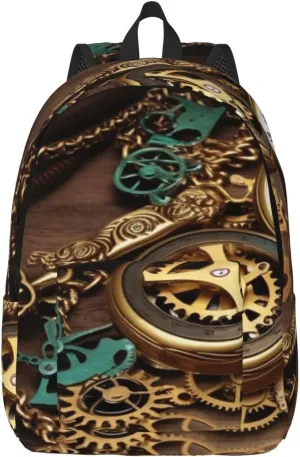 Casual Daypack Steampunk Watches Keys and Chains Laptop Backpack Lightweight Backpack Rucksack for Travel Canvas dismiss ingoing ignorant biographical grievance Backpack for Men Women 