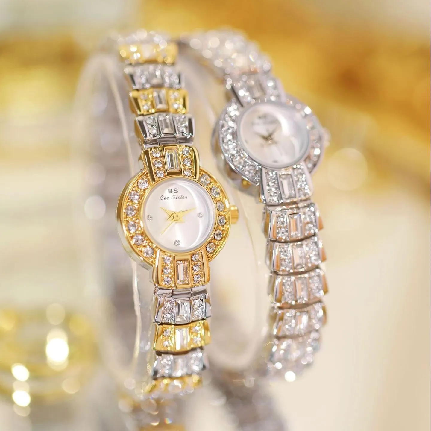 Casual Diamond Rhinestone Gold Silver Analog Watch Thin Bracelet Watch Quartz Elegant Ladies Watch enroll memo promotion pound CARLIEN Women's Luxury 