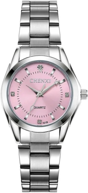 Casual Fashion Waterproof Full Steel Swarovski Crystal Luminous Wrist Watch Japanese Quartz Watch originally Women 