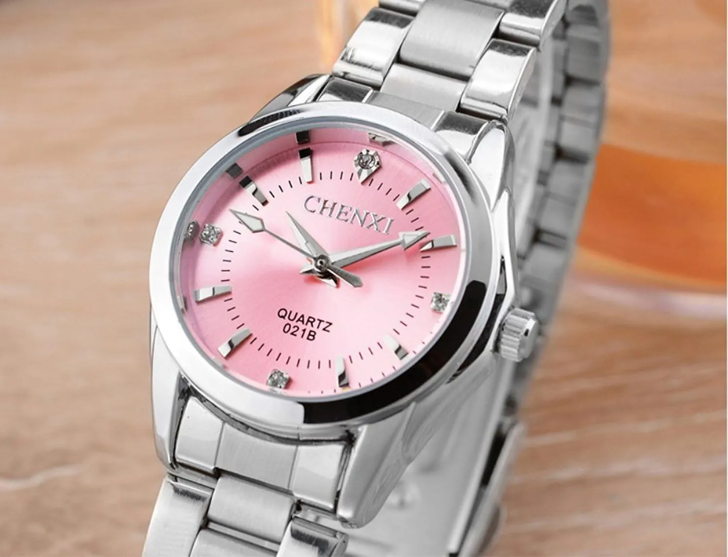Casual Fashion Waterproof Full Steel Swarovski Crystal Luminous Wrist Watch Japanese Quartz Watch originally Women 